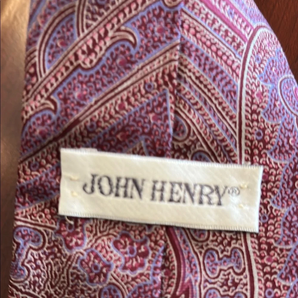 Vintage Paisley Silk Tie - Pink and Blue